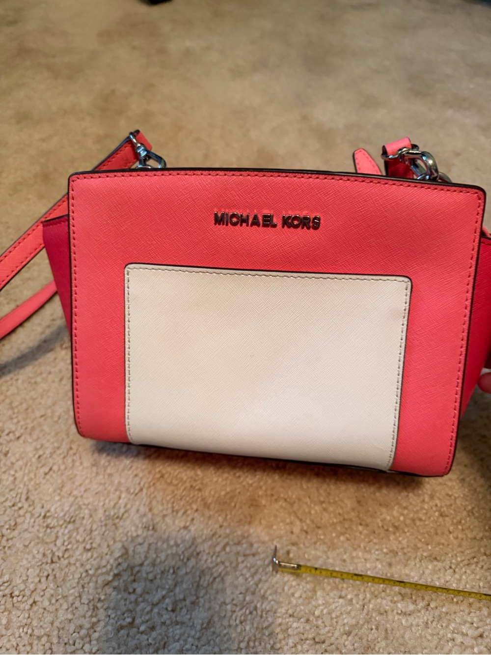 Michael Kors Pink and Cream Saffiano Crossbody